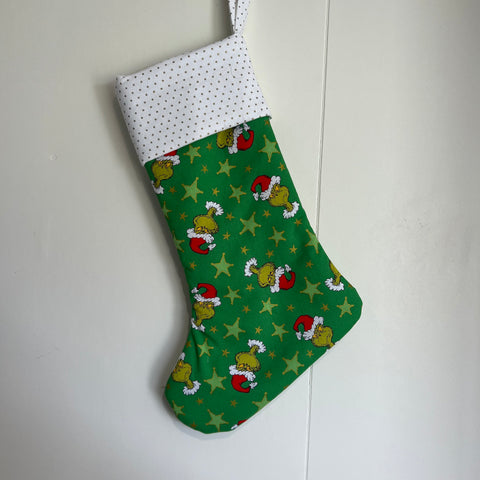 Christmas Stocking - The Grinch Gold Stars