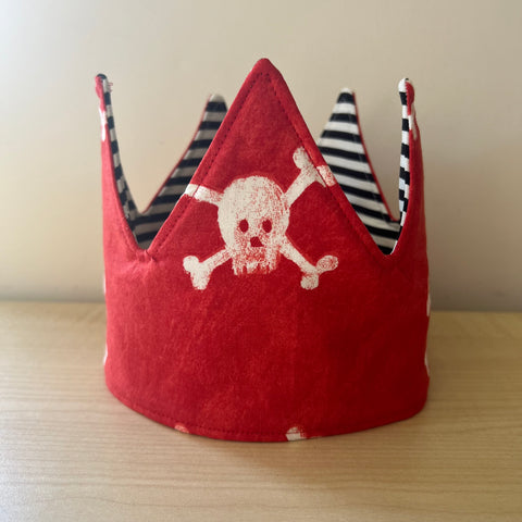 Crown - Red Skull and Crossbones with Stripes