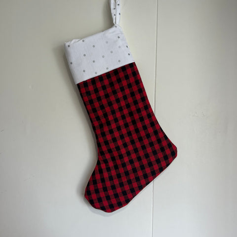 Christmas Stocking - Red Plaid