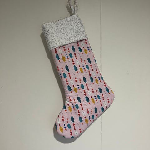 Christmas Stocking - Pink Holly