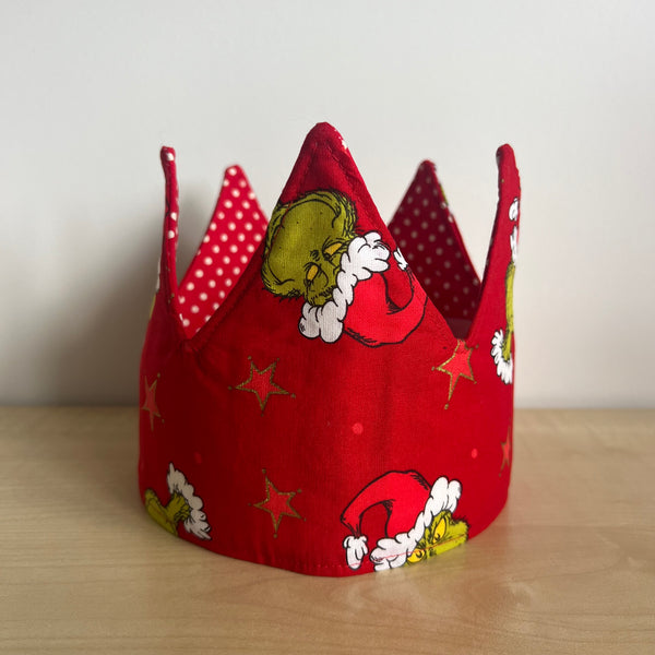Crown - Red Grinch with Red and Dotts