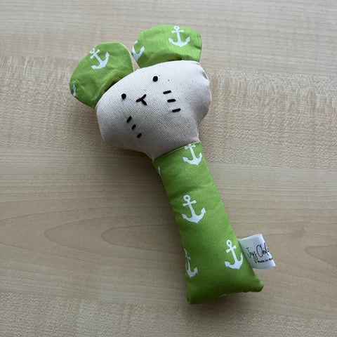 Mouse Rattle - Anchors Green