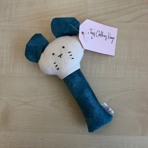 Mouse Rattle - Teal with Circles