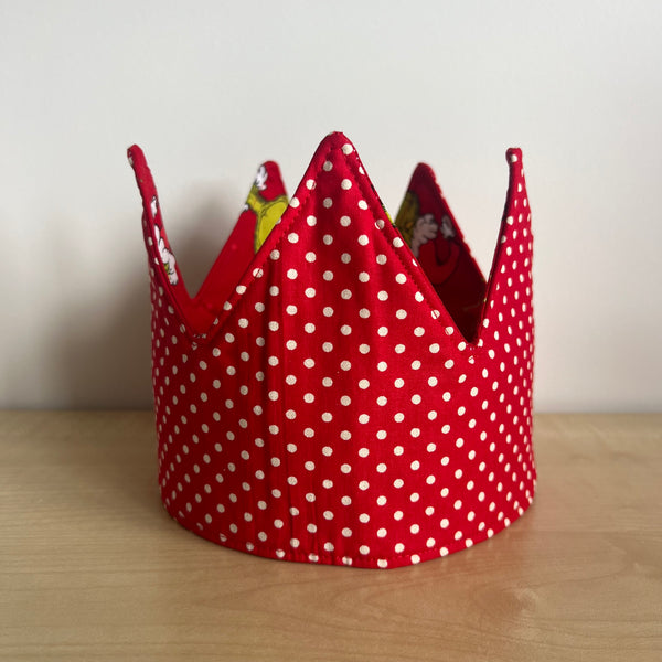 Crown - Red Grinch with Red and Dotts