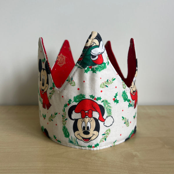 Crown - Christmas Mickey and Minnie with Snowflakes