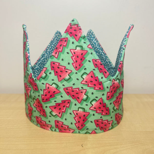 Crown - Watermelon Trees with Teal Dots