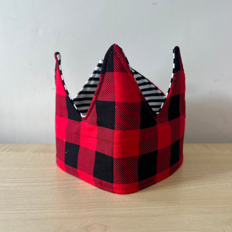 Crown - Red Plaid and Stripes