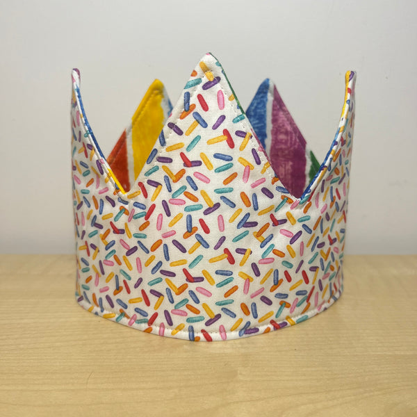 Crown - Rainbow Stripes with Sprinkles