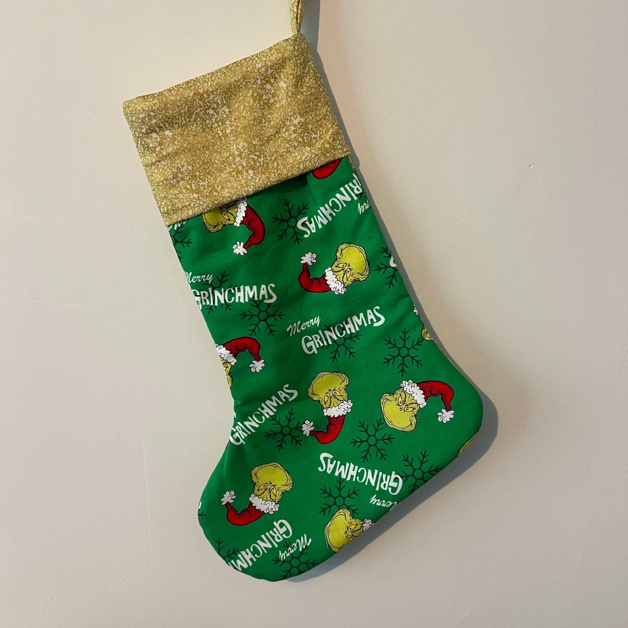 Christmas Stocking - The Grinch with Gold