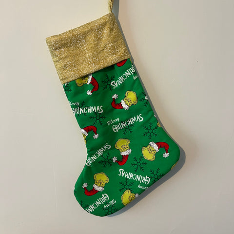 Christmas Stocking - The Grinch with Gold