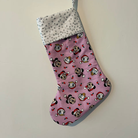 Christmas Stocking - Minnie Mouse and Daisy Duck with Silver Spots