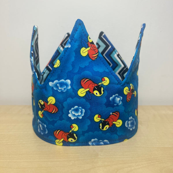 Crown - Buzzy Bee with Blue Zigzag
