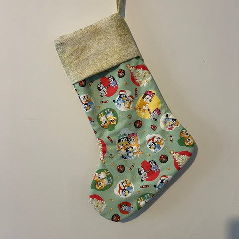 Christmas Stocking - Bluey with Gold