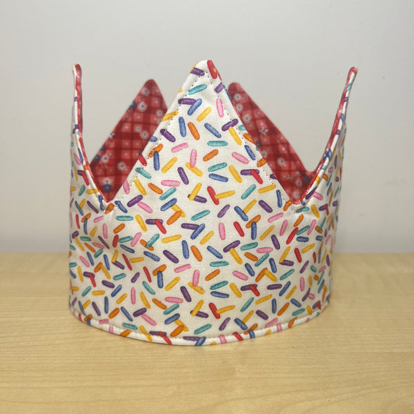 Crown - Little Flowers on Pink with Sprinkles