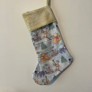 Christmas Stocking - Winnie the Pooh with Gold