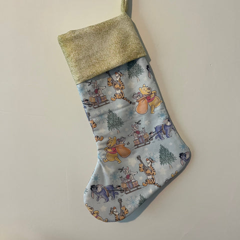 Christmas Stocking - Winnie the Pooh with Gold