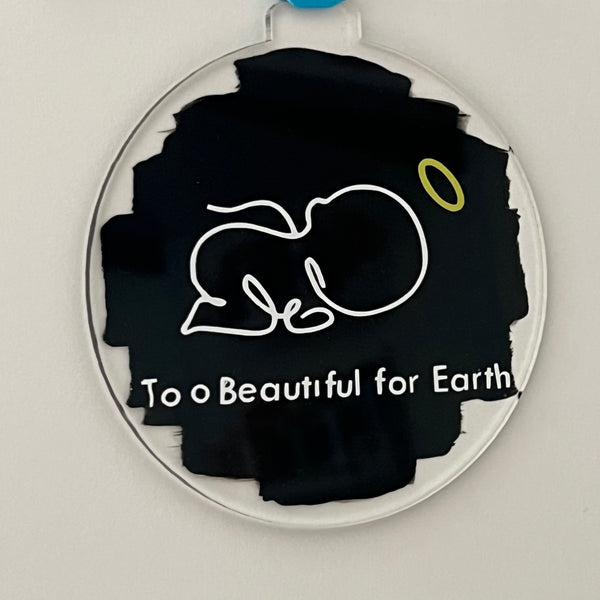 Christmas Bauble - Angel Baby - White Vinyl, Black Background