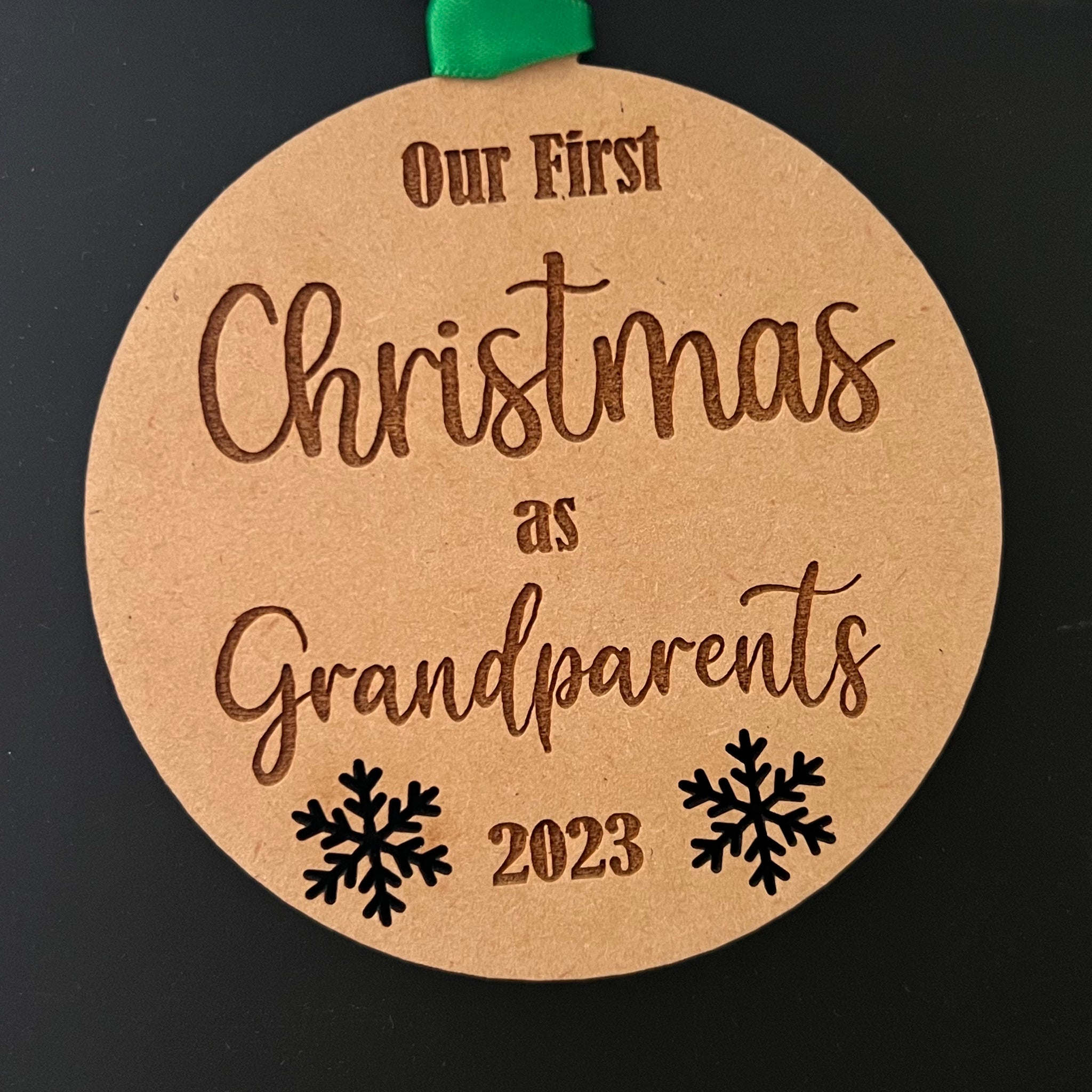 Christmas Baubles - Wood Grandparents 2023