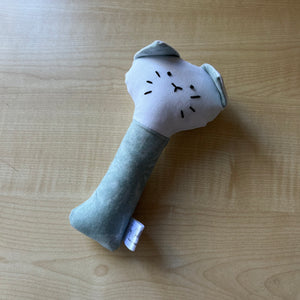 Cat Rattle - Greeny Grey with White