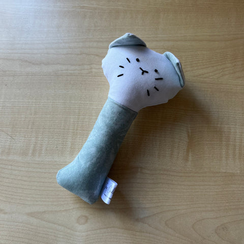 Cat Rattle - Greeny Grey with White