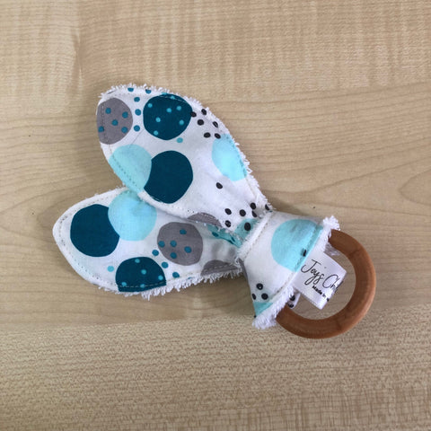 Teething Ring - Blue Dotts