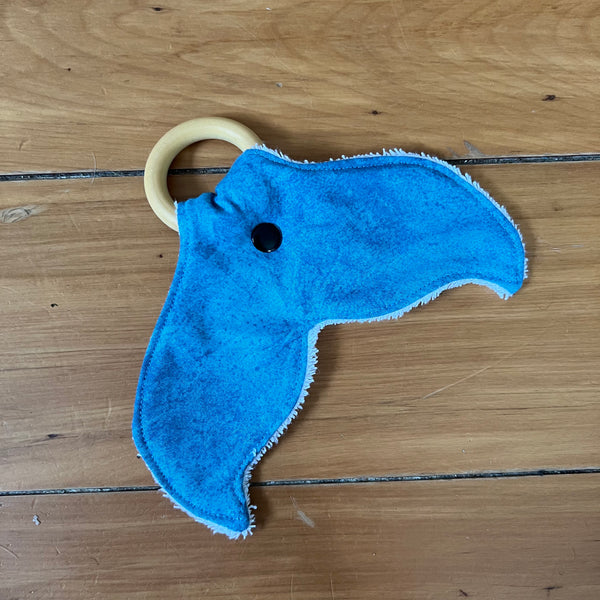 Teething Ring - Whale Tail - Ocean Blue