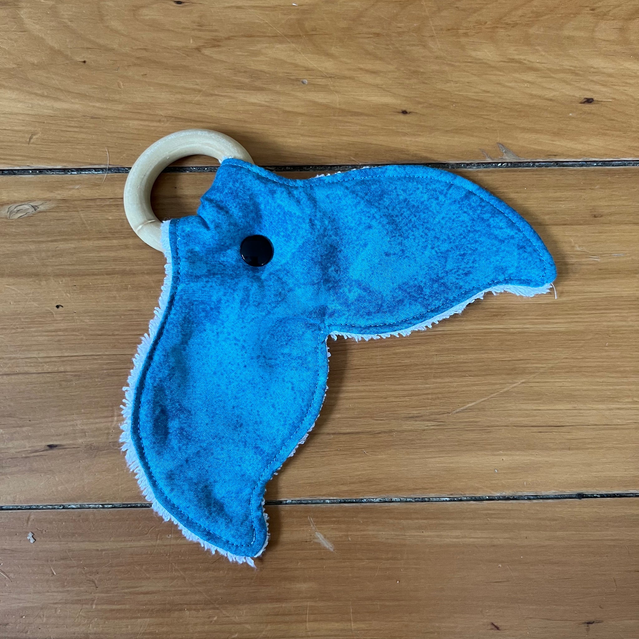 Teething Ring - Whale Tail - Ocean Blue