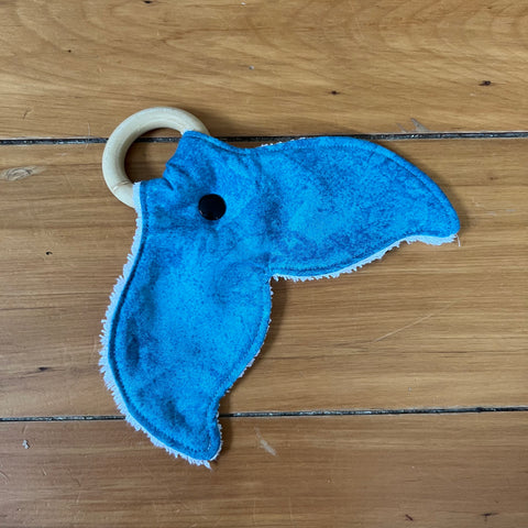 Teething Ring - Whale Tail - Ocean Blue