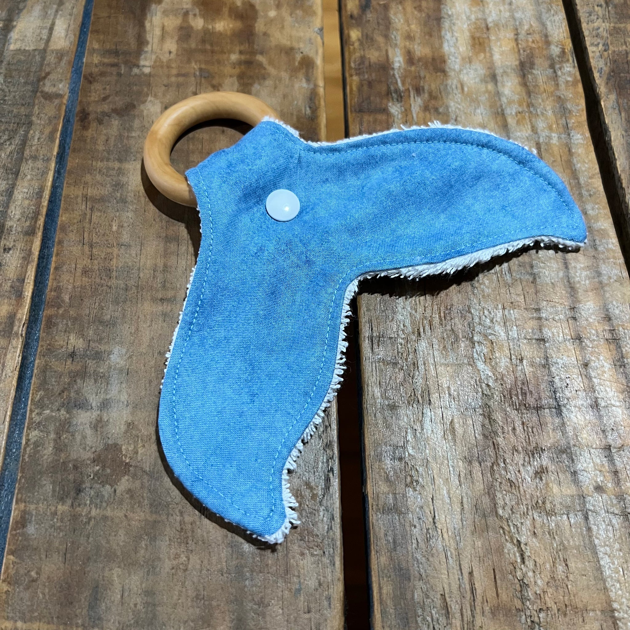 Teething Ring - Whale Tail - Jeans Blue