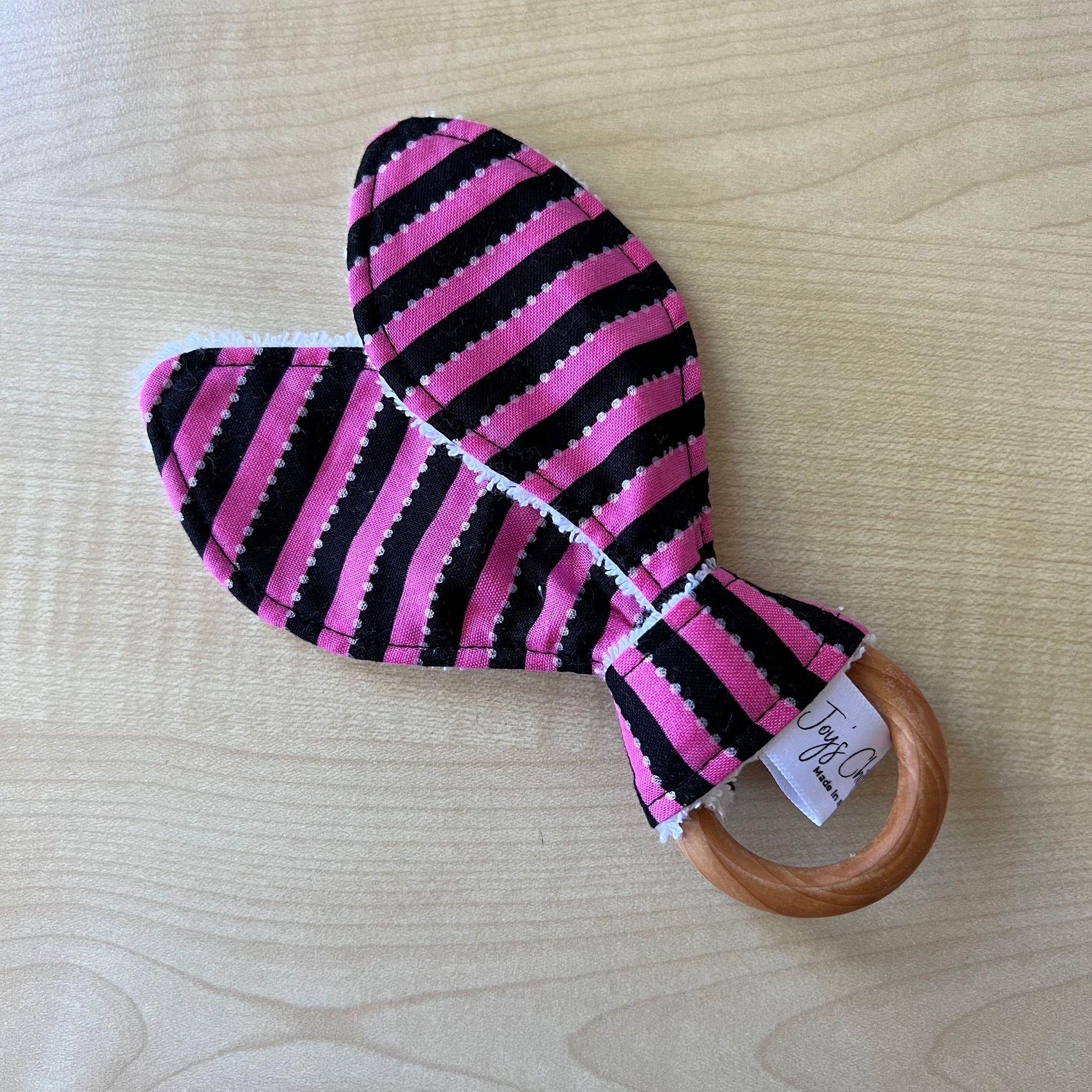 Teething Ring - Pink & Black